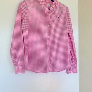 Vineyard Vines Gingham Long Sleeve Shirt Pink